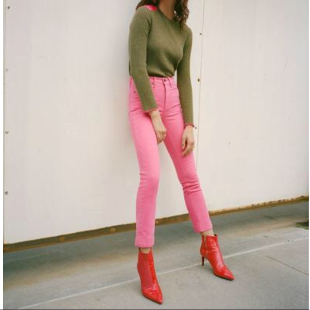 Rag & Bone Pink Ankle Cigarette Jean